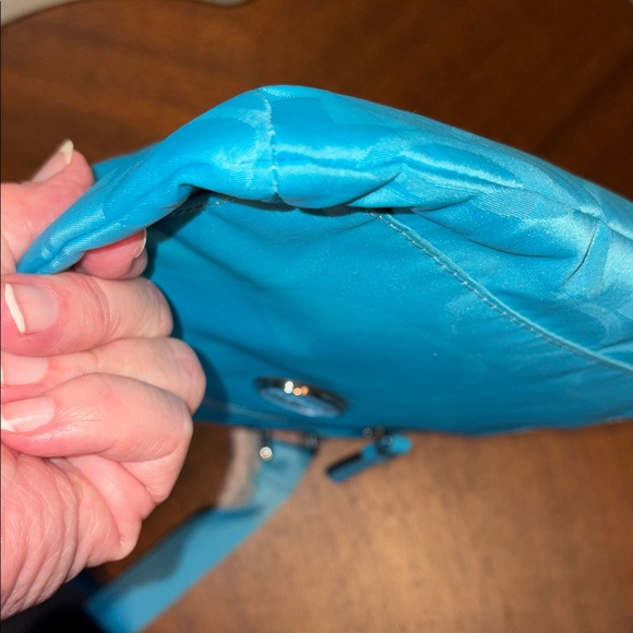 Coach  Getaway signature monogram jacquard  aqua blue Crossbody/shoulder bag - Picture 11 of 15